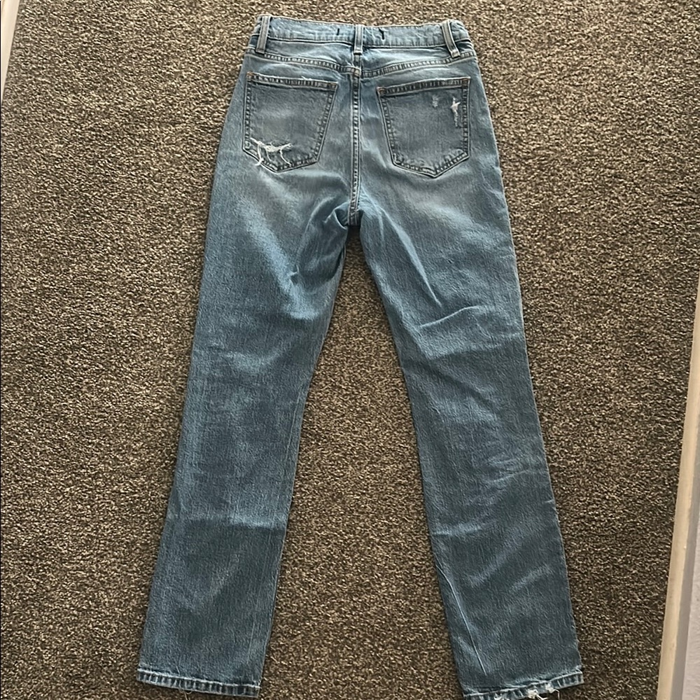 Women's Distressed Blue Jeans - Picture 3 of 3